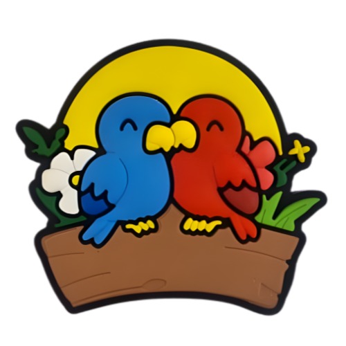 Ímã Casal Passarinhos Fauna Brasil